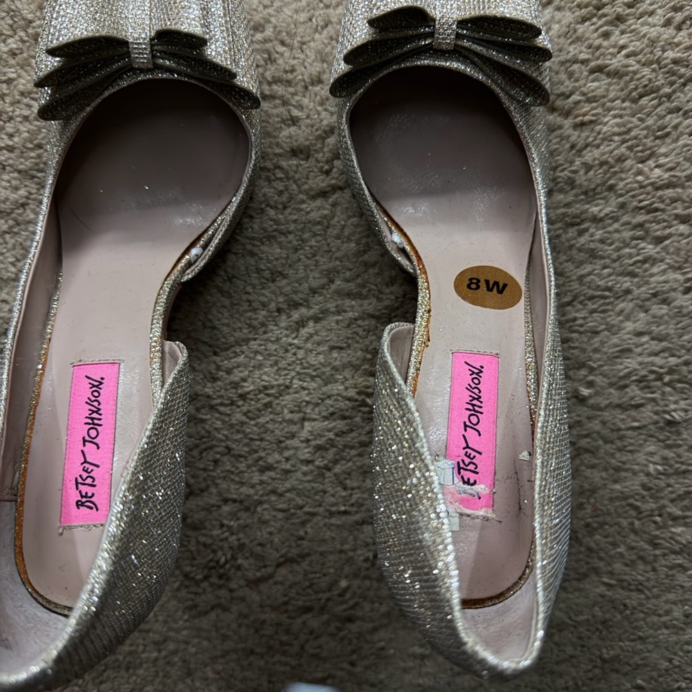 Betsey Johnson Glittering Silver Heels